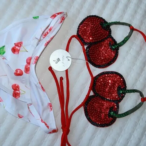 Cherry bikini set white - Picture 6 of 8